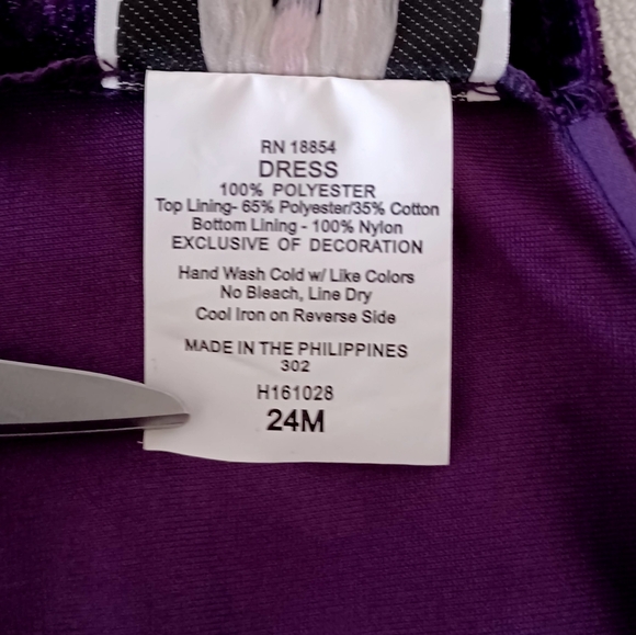 Rare Editions Vintage Velour Baby Girl Dress, size 24 months - Picture 15 of 16